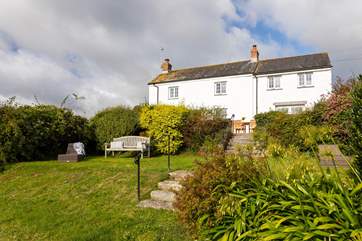 Looking back at White Cottage from the garden.