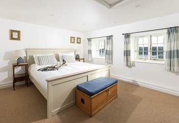 The principle bedroom has a super king bed and the most wonderful outlook. 