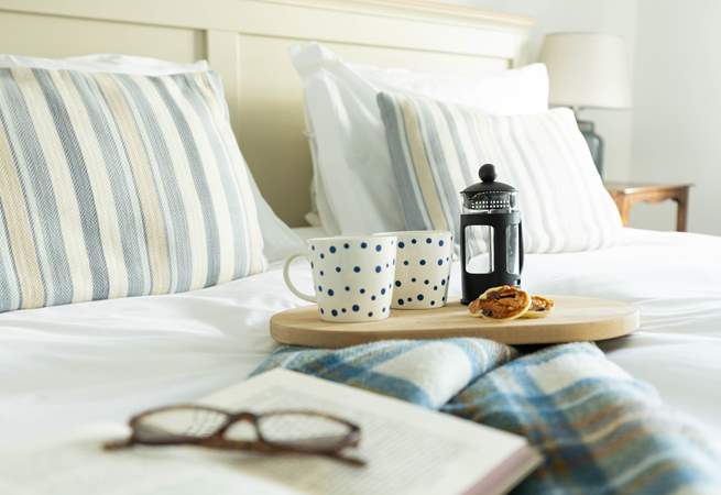 Breakfast in bed, what a treat. 