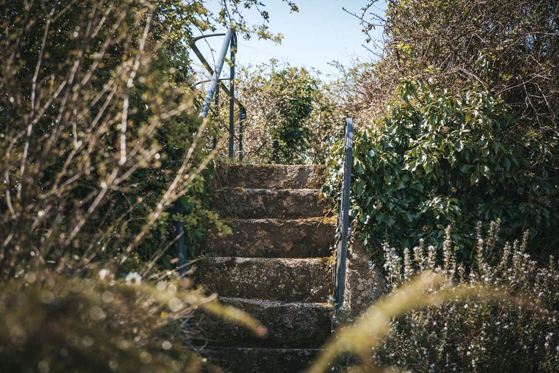 Please take care on the granite steps.
