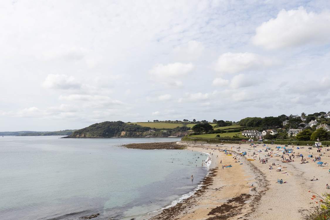 Gylly beach has a fab beach cafe, restaurant and right on the coast path too.