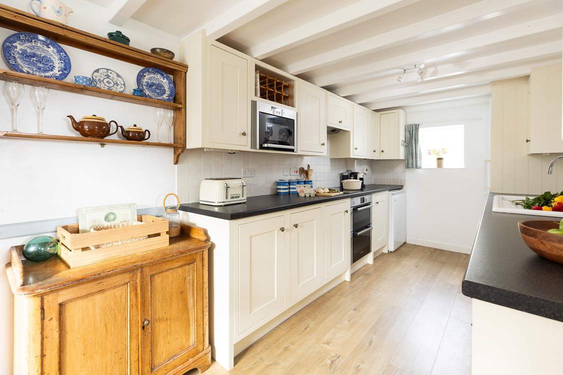 The cottage kitchen is so well equipped.