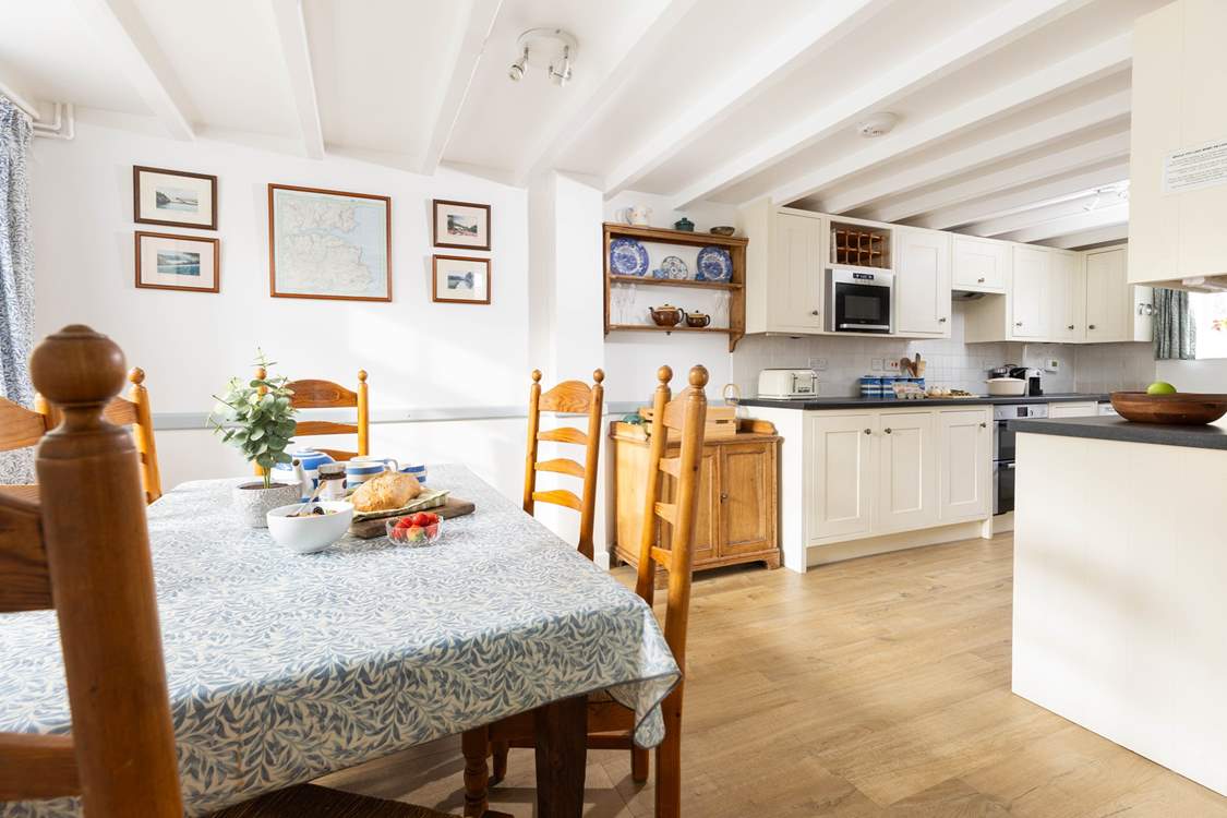 The open plan living space is a wonderful place to make plans for the day.
