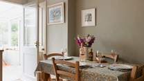 Dining space looking out to the garden.