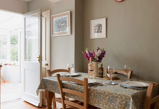 Dining space looking out to the garden.