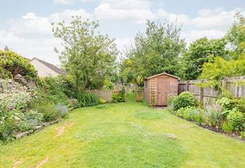 The tranquil garden is completely enclosed.