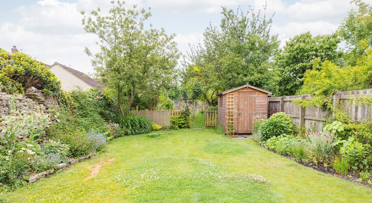 The tranquil garden is completely enclosed