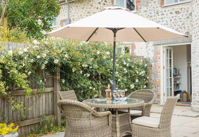 Delightful al fresco dining space.