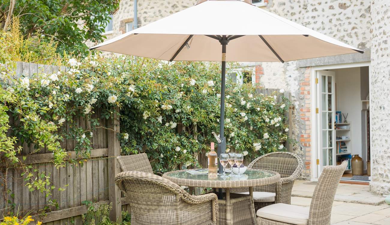 Delightful al fresco dining space.