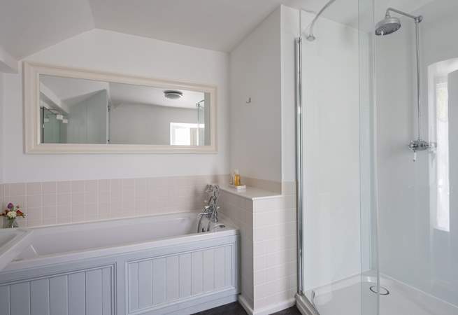 The family bathroom, the wet-room with double shower is on the ground floor.