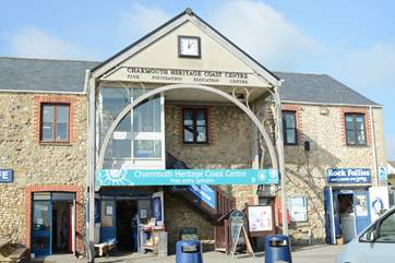 The craft and visitor centre at Charmouth beach.