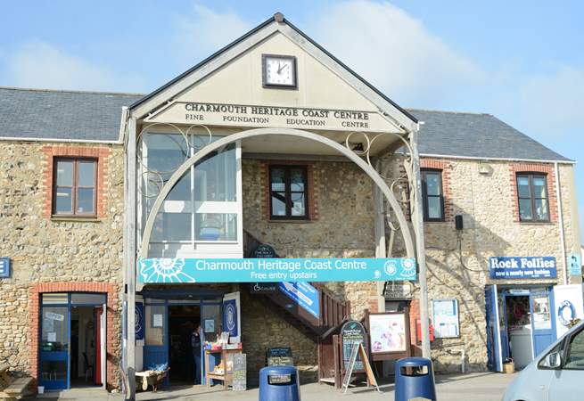 The craft and visitor centre at Charmouth beach.