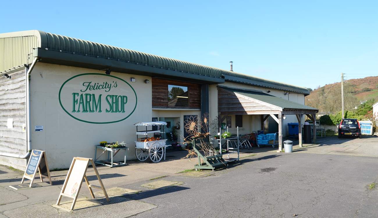 The award-winning Felicity's farm shop has delicious local produce and holiday treats.