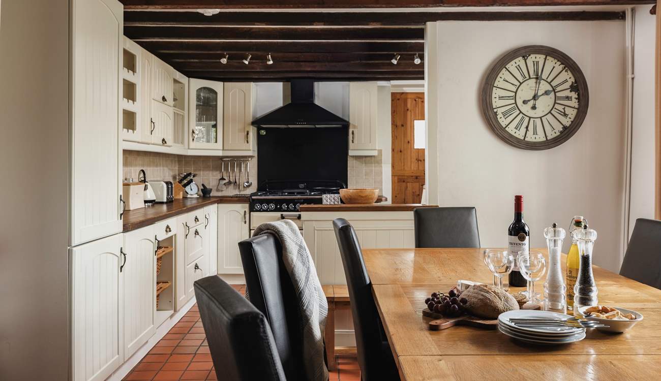 The kitchen has everything that you need for a family holiday or special occasion, with a range cooker and two dishwashers, so that no-one has to wash up.