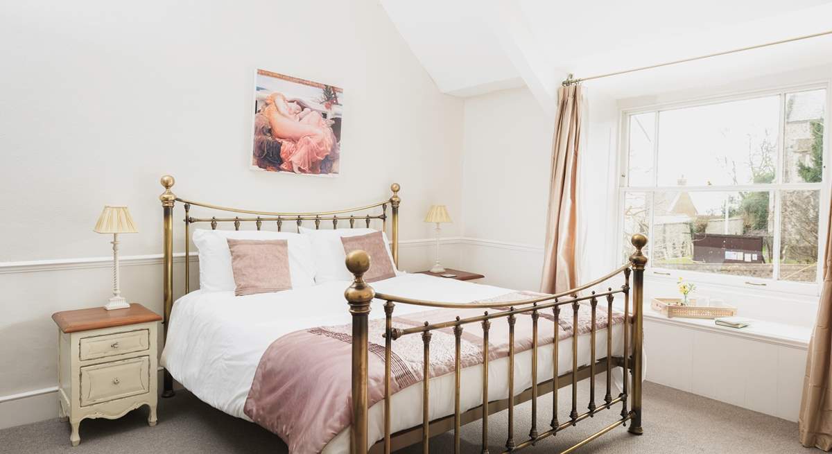 The main bedroom, bedroom 1, has this fabulous 6ft bed; all of the rooms are spacious and elegant with beautiful windows.