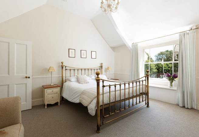 The main bedroom, bedroom 1, has this fabulous 6ft bed; all of the rooms are spacious and elegant with beautiful windows.