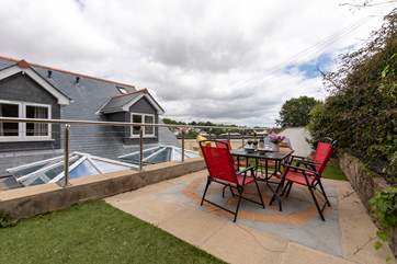 The outside space is a real suntrap, shared with the other side of Rosemichael House - perhaps swap holiday tips?