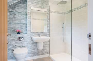 The en suite shower-room with under-floor heating.