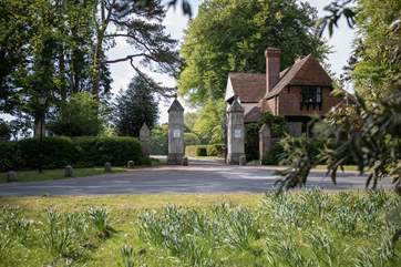 Hobnob is on the beautiful Rousdon Estate, these granite pillars are at the entrance, you are nearly at your holiday destination.