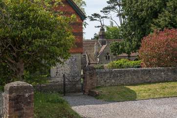 The whole of the Rousdon Estate is beautifully landscaped, Hobnob looks out over the church, rebuilt in the late 1800s by Sir Henry Peek.