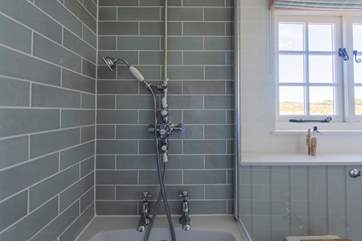 The bathroom is very well appointed.