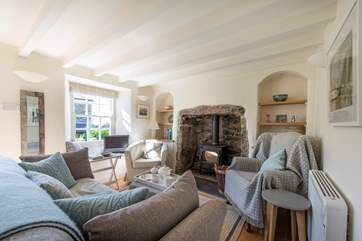 There is a stable-door in the living area that leads out to the garden.
