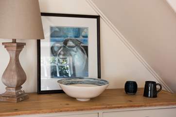 Lovely pieces of art throughout the cottage.