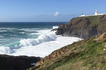 Crashing seas in a hidden cove.
