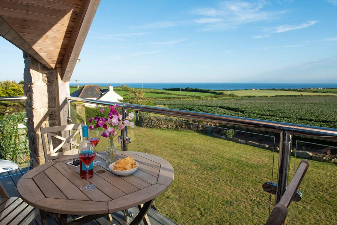 A lovely view of the sea in the distance.