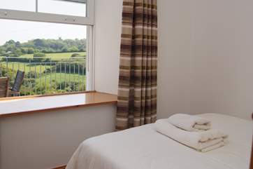 Great views from the single bedroom, home to a 4'6 bed.