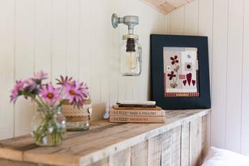With lovely little touches throughout this spacious hut.