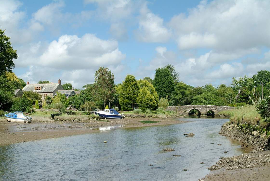 The ancient stone bridge in the village.