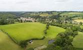 A bird's eye view looking down at Shepherd's Rest with the village of Lerryn in the background. - Thumbnail Image