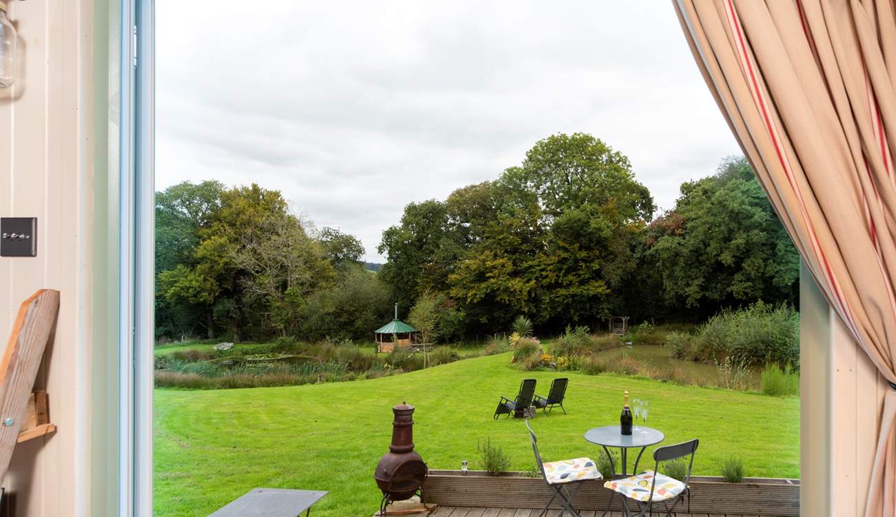 As the evening draws in you can light the chiminea or head down to the brilliant barbecue hut, just across the pond.