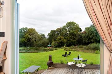 As the evening draws in you can light the chiminea or head down to the brilliant barbecue hut, just across the pond.
