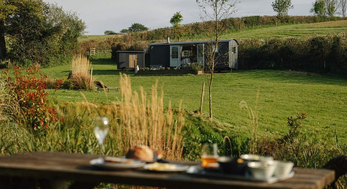 Situated perfectly within nature's paradise. Dogs even have their own mini shepherd's hut kennel, and are also welcomed inside the main hut.