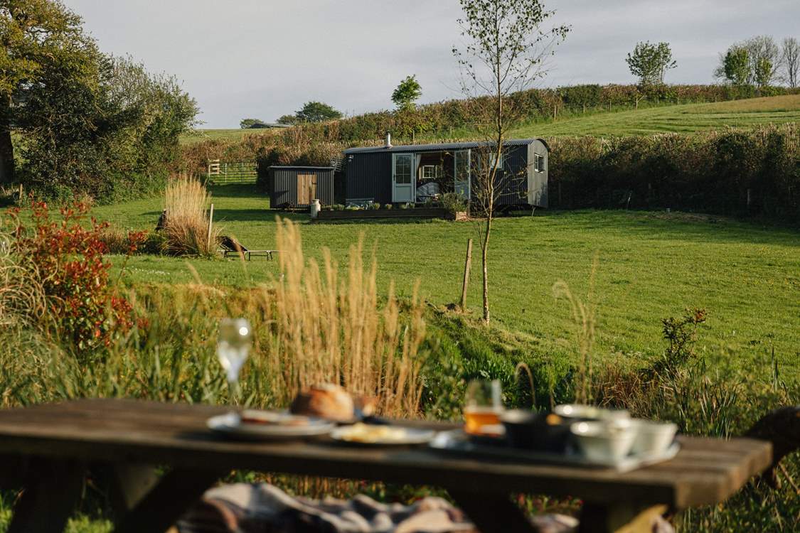 Situated perfectly within nature's paradise. Dogs even have their own mini shepherd's hut kennel, and are also welcomed inside the main hut.