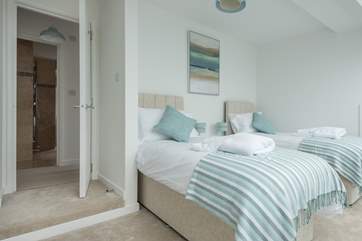 There is a small step into this pretty bedroom which is on the top floor of the cottage.