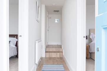 This traditional Cornish cottage has a couple of little steps in the ground hallway and top floor bedrooms.