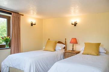 Bedroom 2 has twin beds.