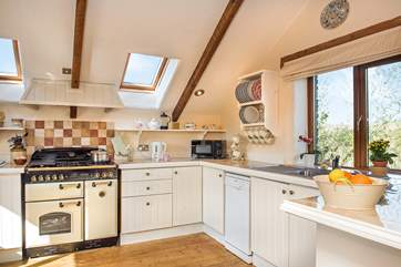 The dual-aspect kitchen really makes the most of the views.