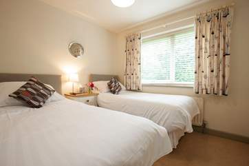 The twin bedroom, overlooking the rear garden.