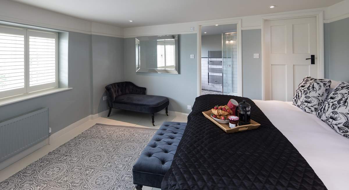 The master bedroom boasts a huge double bed and a fabulous en suite.