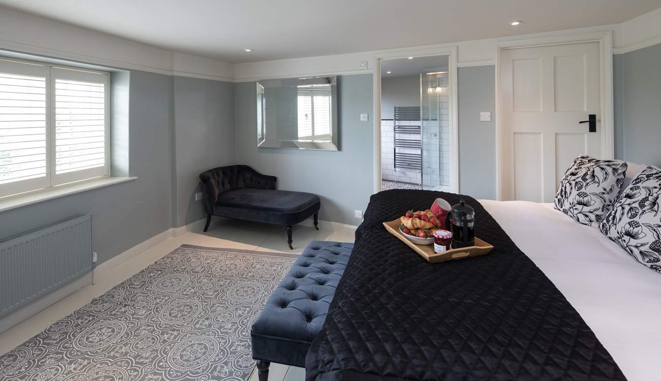 The master bedroom boasts a huge double bed and a fabulous en suite.