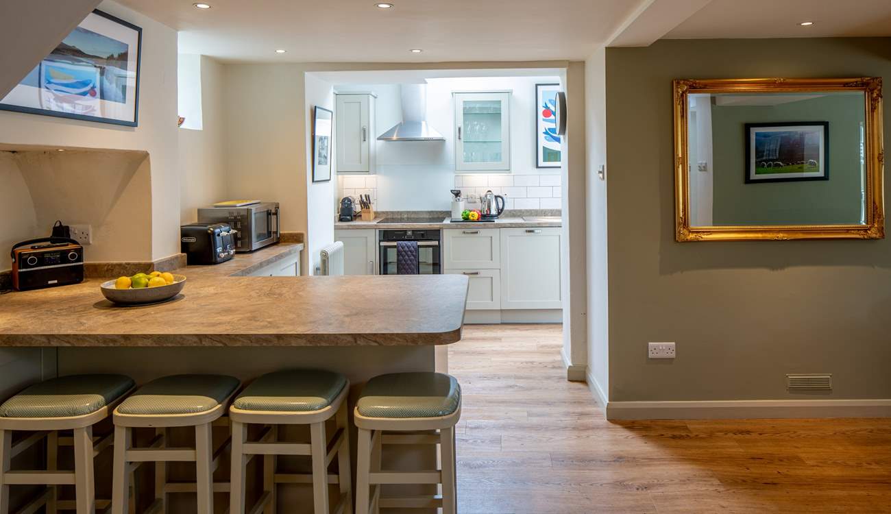 The breakfast-bar makes a great spot to enjoy a spot of cereal.