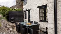 Lovely outside seating area to enjoy a touch of al fresco dining.