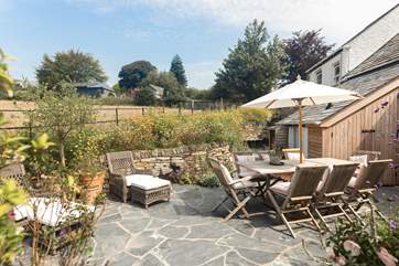 Enjoy the best of the Cornish sunshine with meals on the patio.