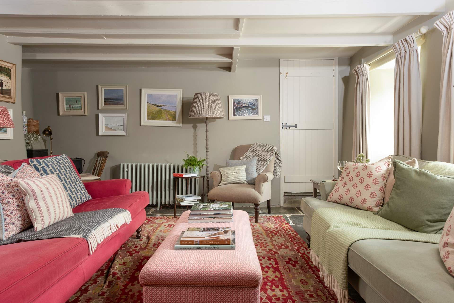 There is local artwork on display throughout the cottage.