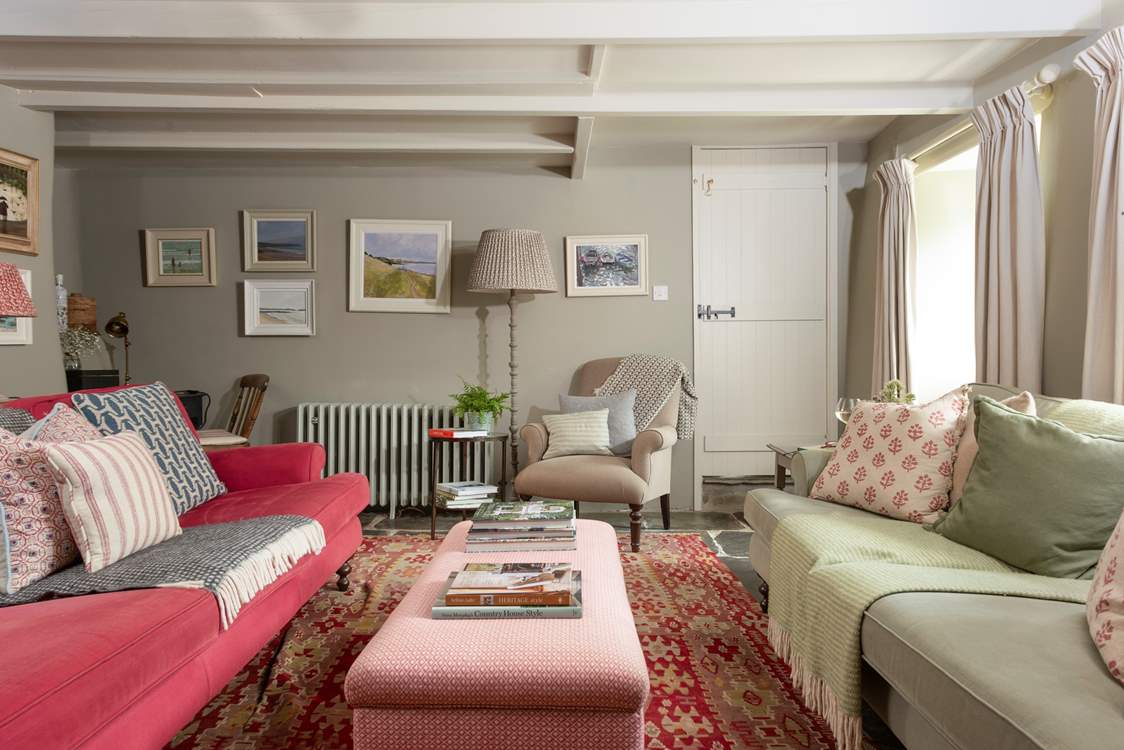 There is local artwork on display throughout the cottage.