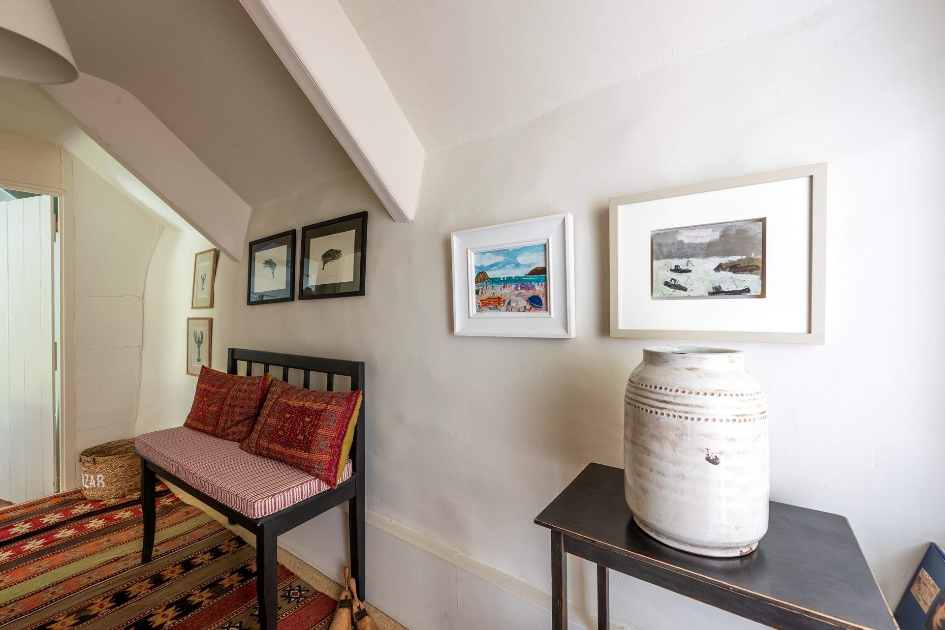 The upstairs corridor also gets the style treatment.